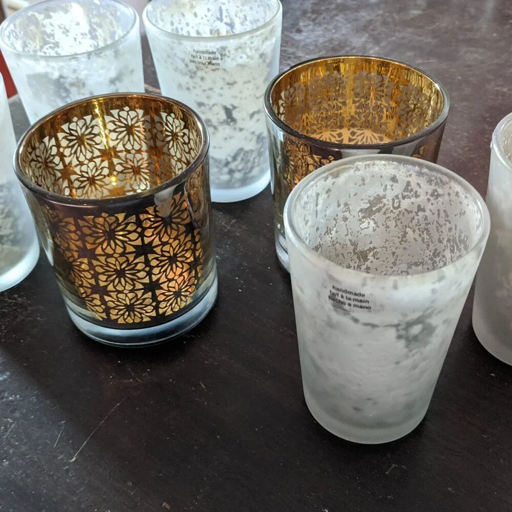 Crate & Barrel Glass Votive Set - NEW